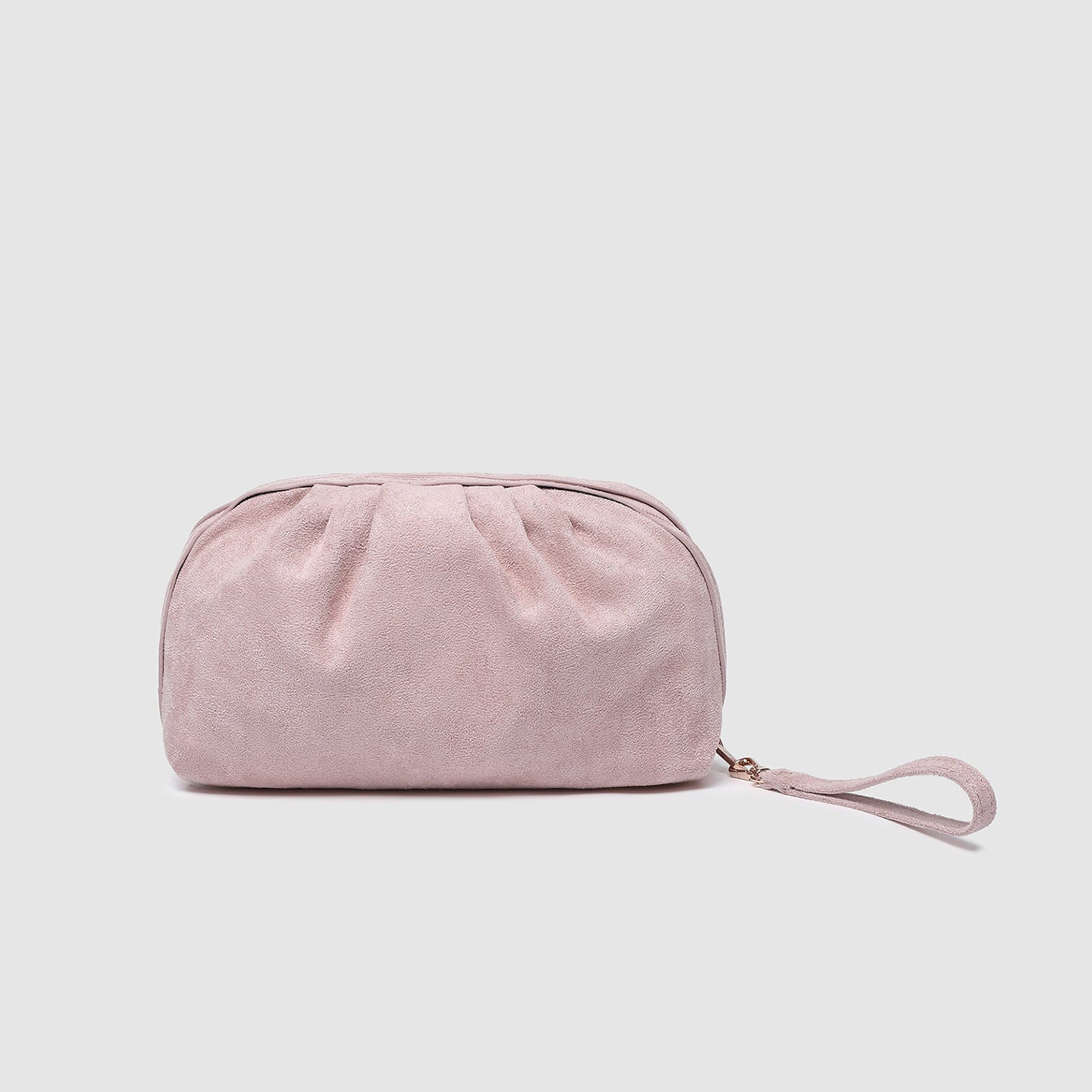 Sarski Suedette Makeup Bag - Pale Pink