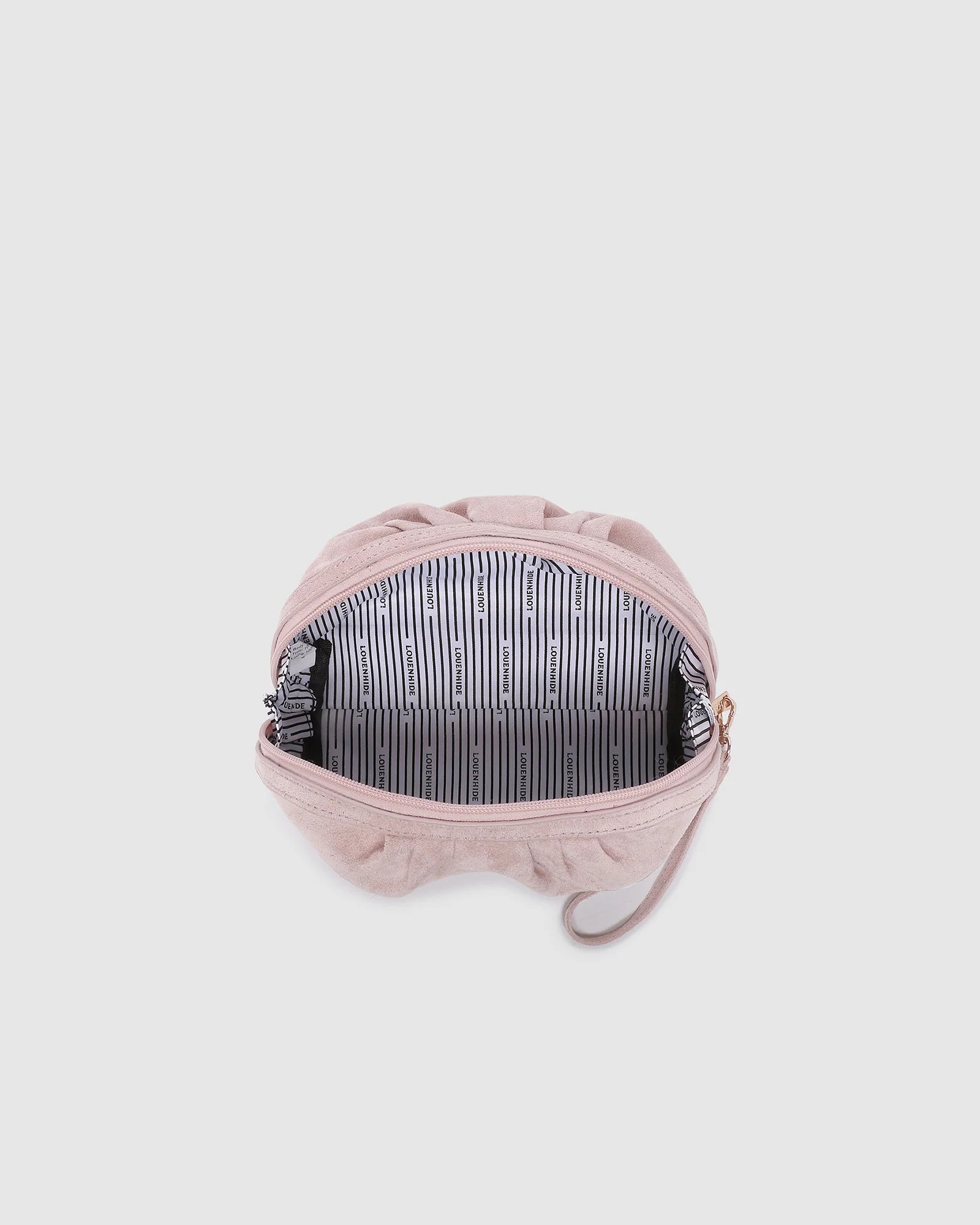 Sarski Suedette Makeup Bag - Pale Pink
