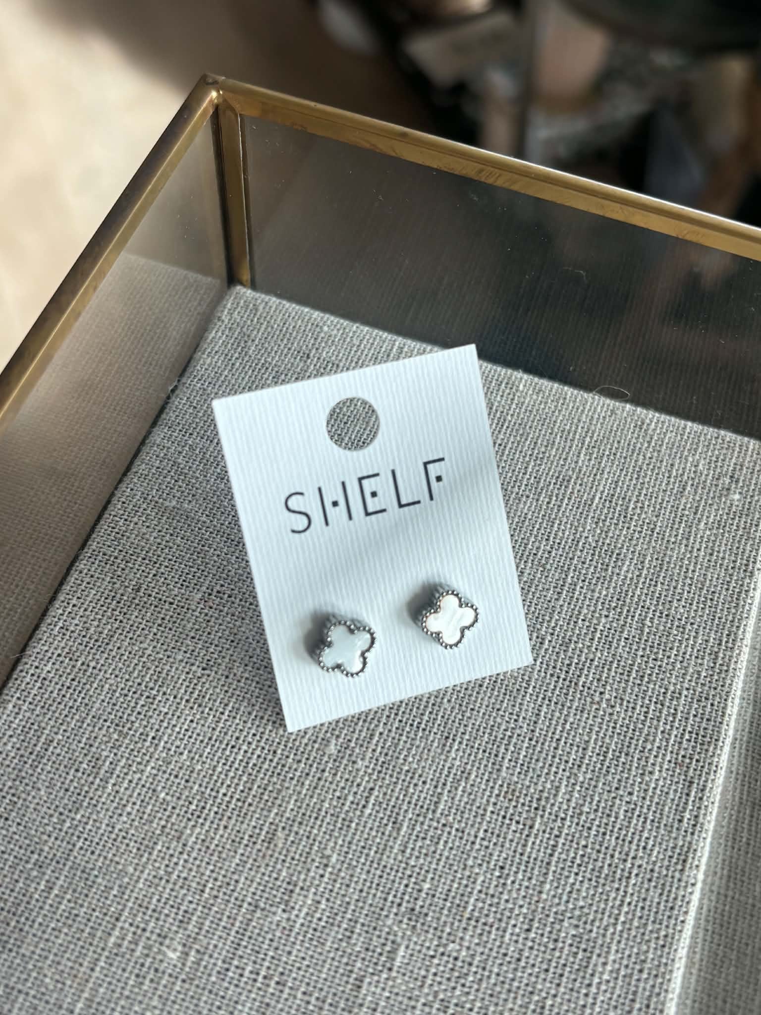 Fashion Studs - Lucky Silver | White Inset*