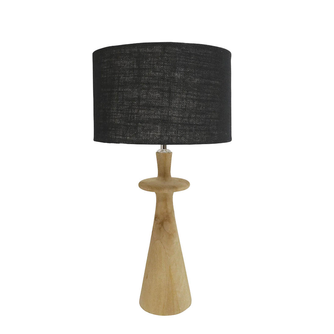 Lima Wooden Lamp with Black Shade