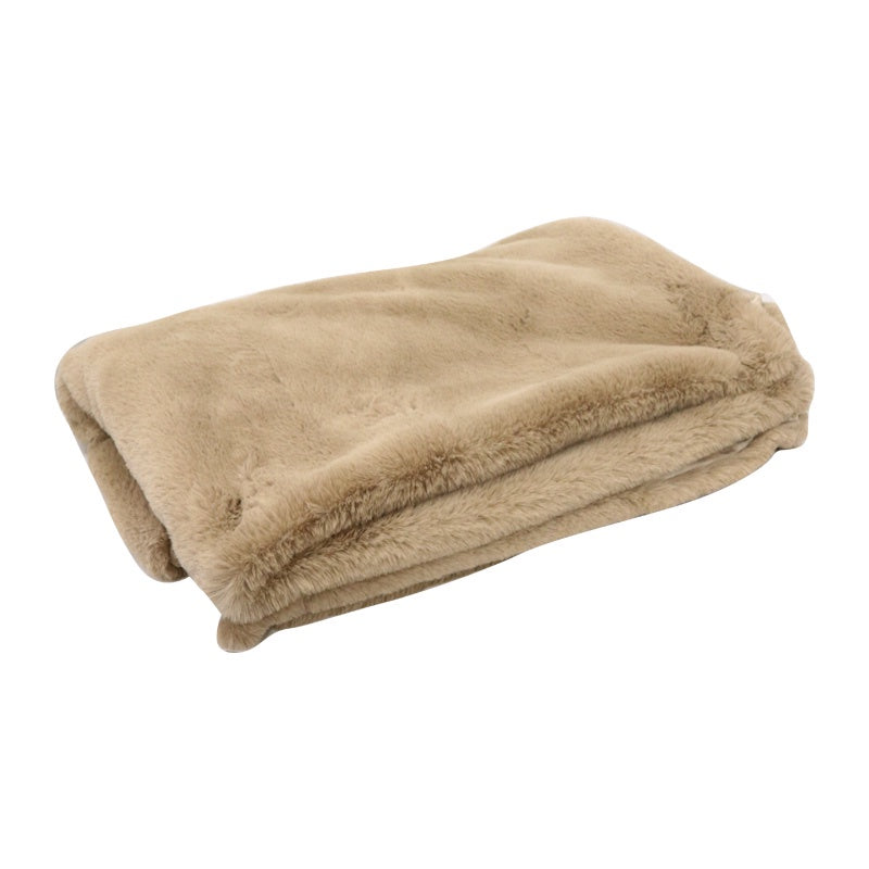 Faux fur throw by Le Forge - Peanut