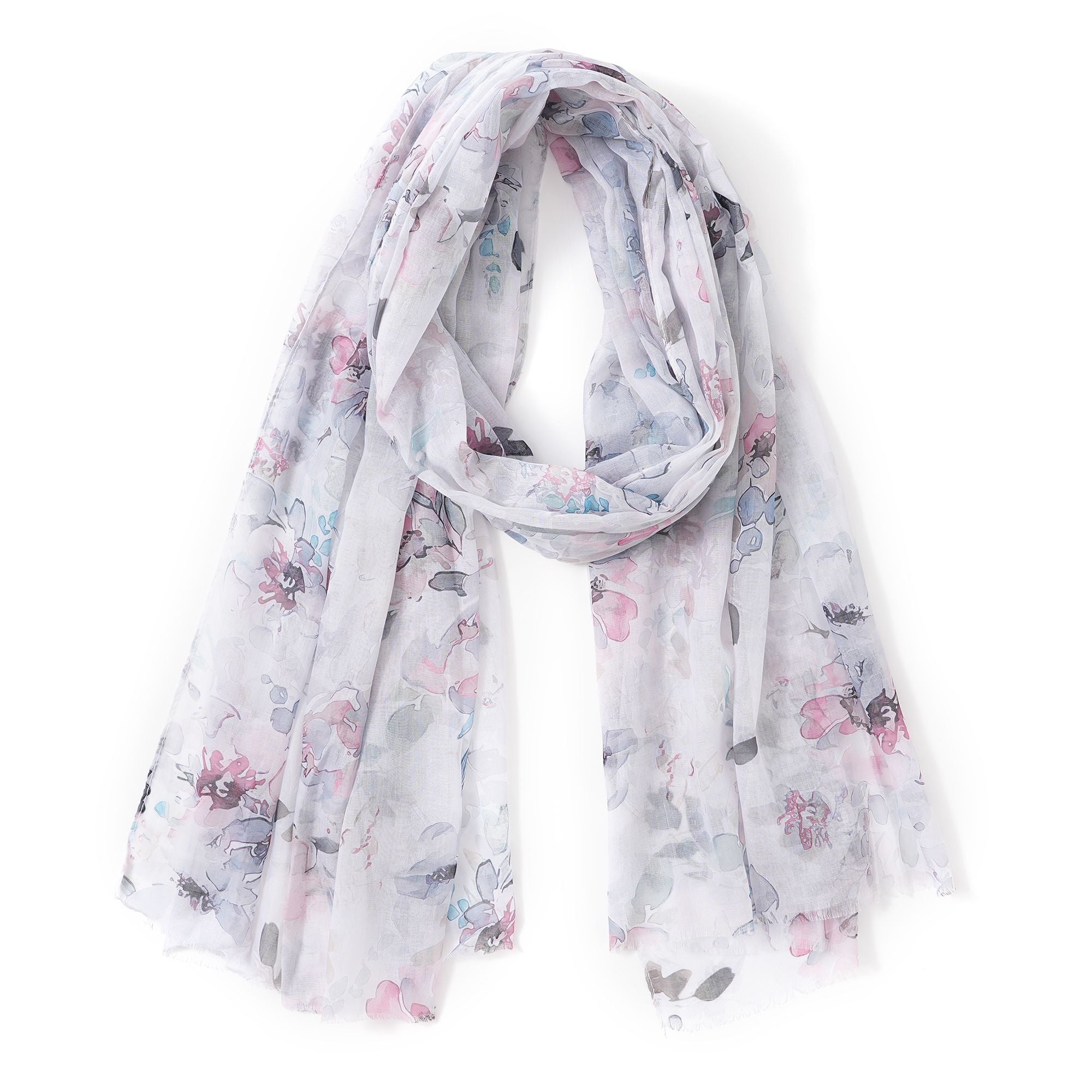 Floral patterned scarf on a white background
