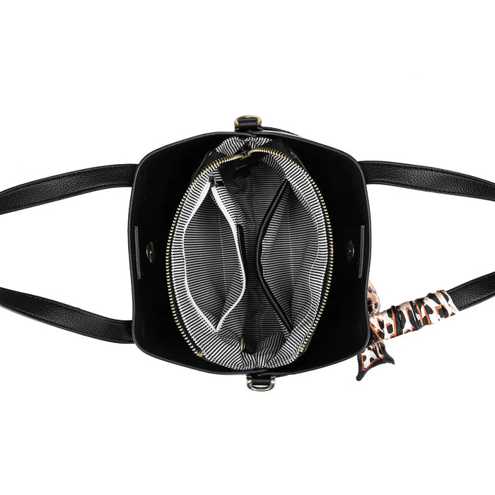 Amelie 2 Piece Top Handle Bag - Black