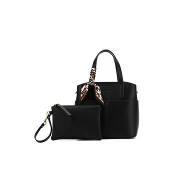 Amelie 2 Piece Top Handle Bag - Black