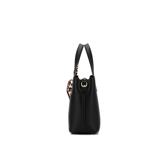 Amelie 2 Piece Top Handle Bag - Black