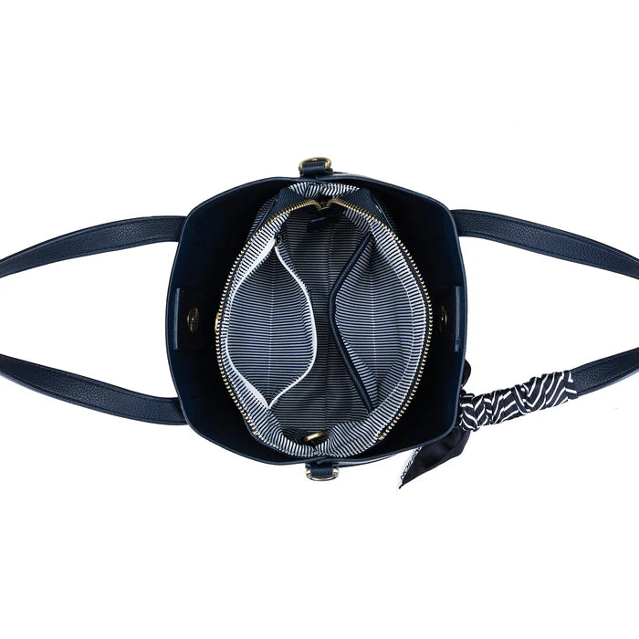 Amelie 2 Piece Top Handle Bag - Deep Navy