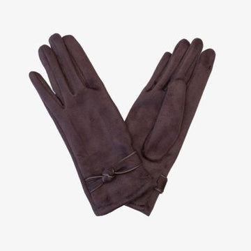 Gloves - Knot Suedette | Chocolate