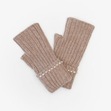 Pearl Fingerless Gloves Natural