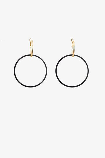 Gold & Black Circles Earring