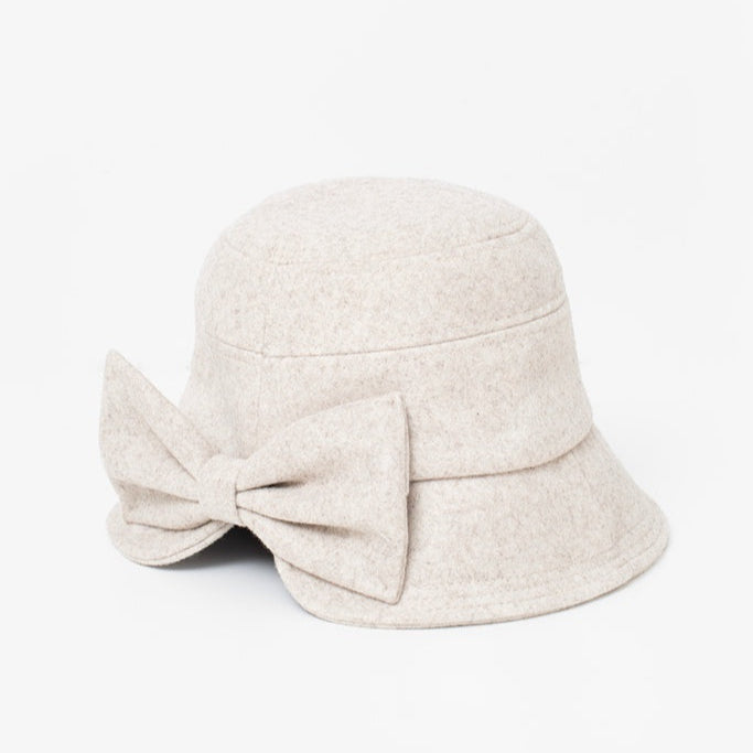 Bow Cloche Hat | Oatmeal by Antler