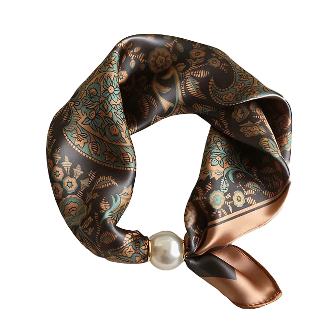 Pearl Fasten Neck Tie - Autumn Mosaic