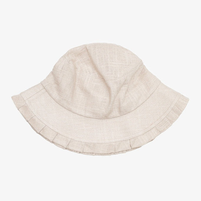 PLEATED FRILL BUCKET HAT | NATURAL