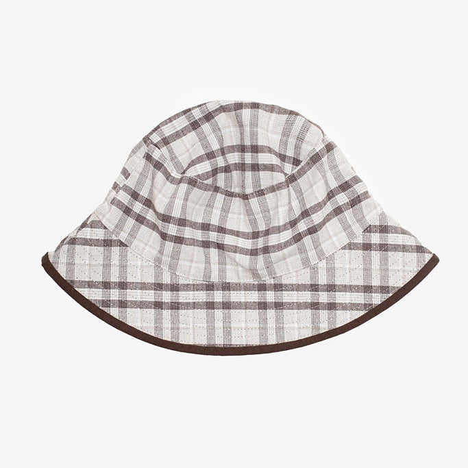 REVERSIBLE PLAID BUCKET HAT | CHOCOLATE