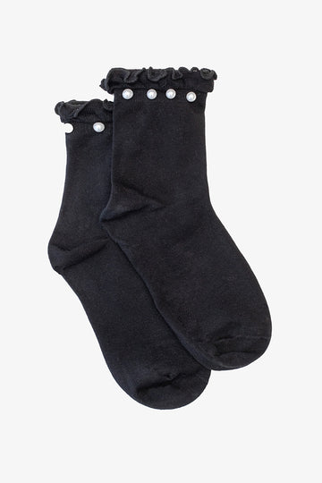 Antler Pearl Top Sock Black