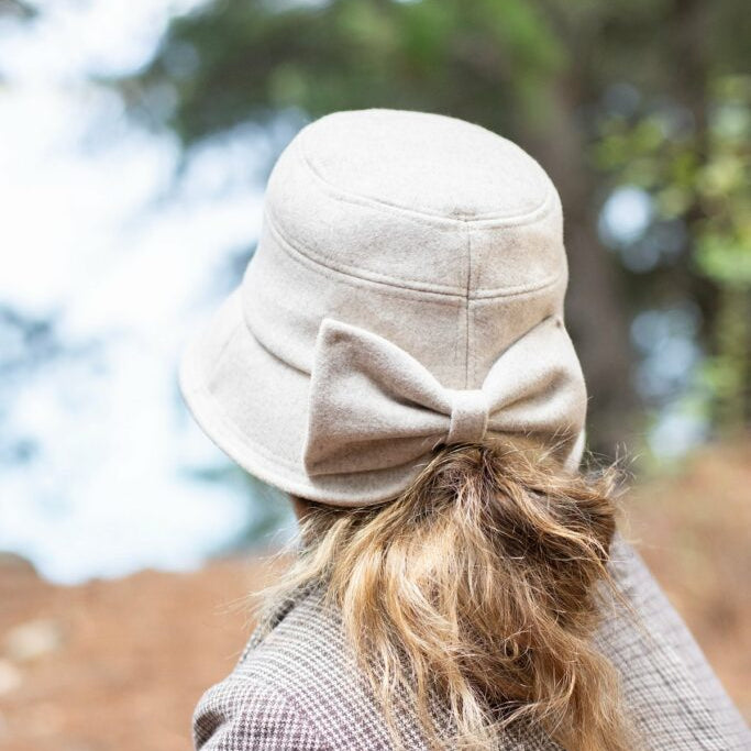 Bow Cloche Hat - Black