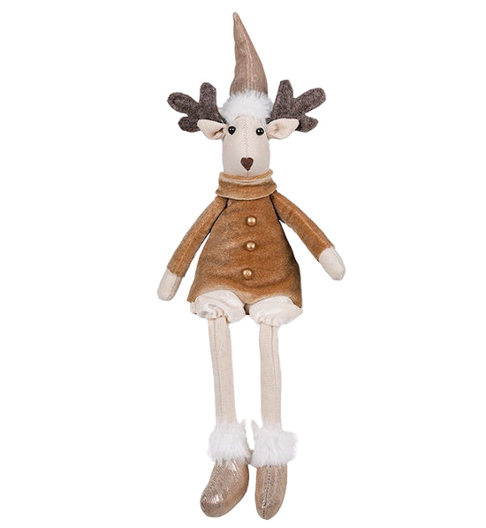 Christmas - Aurelius Velvet Sitting Deer Boy Gold