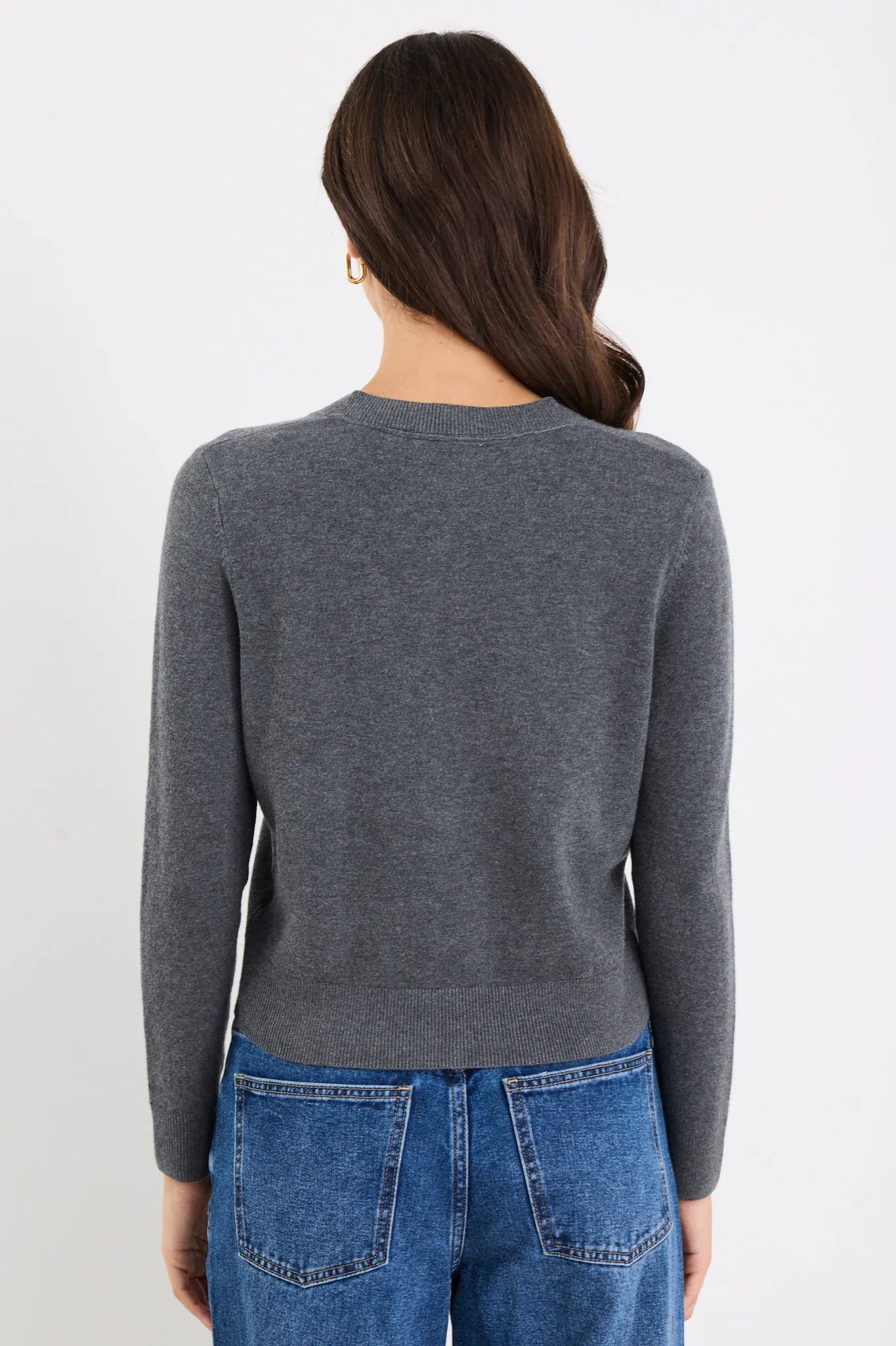 Charcoal Crewneck Cardigan