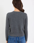 Charcoal Crewneck Cardigan