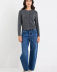 Charcoal Crewneck Cardigan