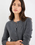 Charcoal Crewneck Cardigan