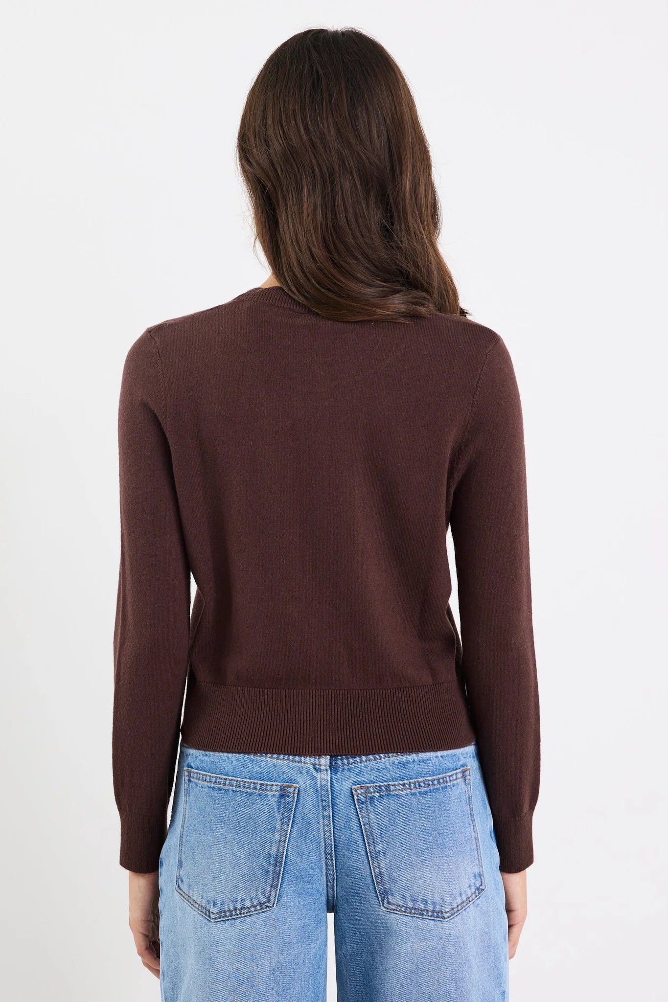 Chocolate Crewneck Cardigan