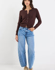 Chocolate Crewneck Cardigan