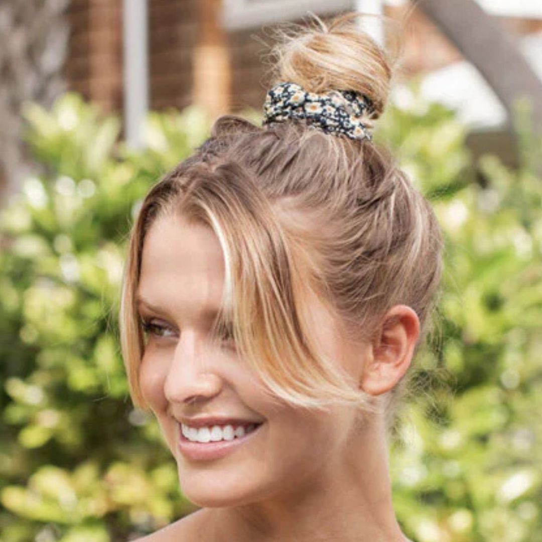 Bandeau - Black + Cream Flowers