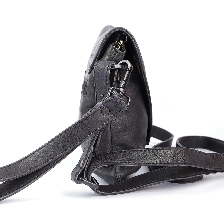 In Leather Swoon charcoal black