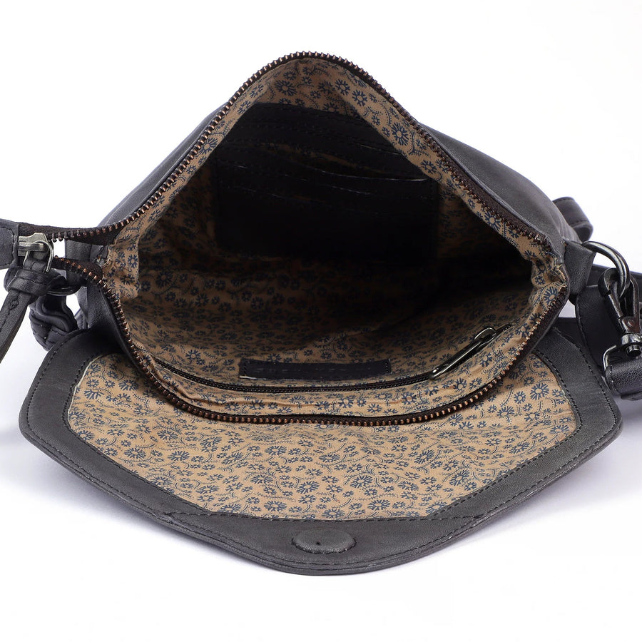 In Leather Swoon charcoal black