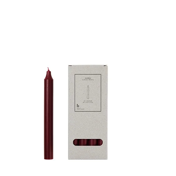 BROSTE Candle Rustic Taper S/8 H200 - Burgundy