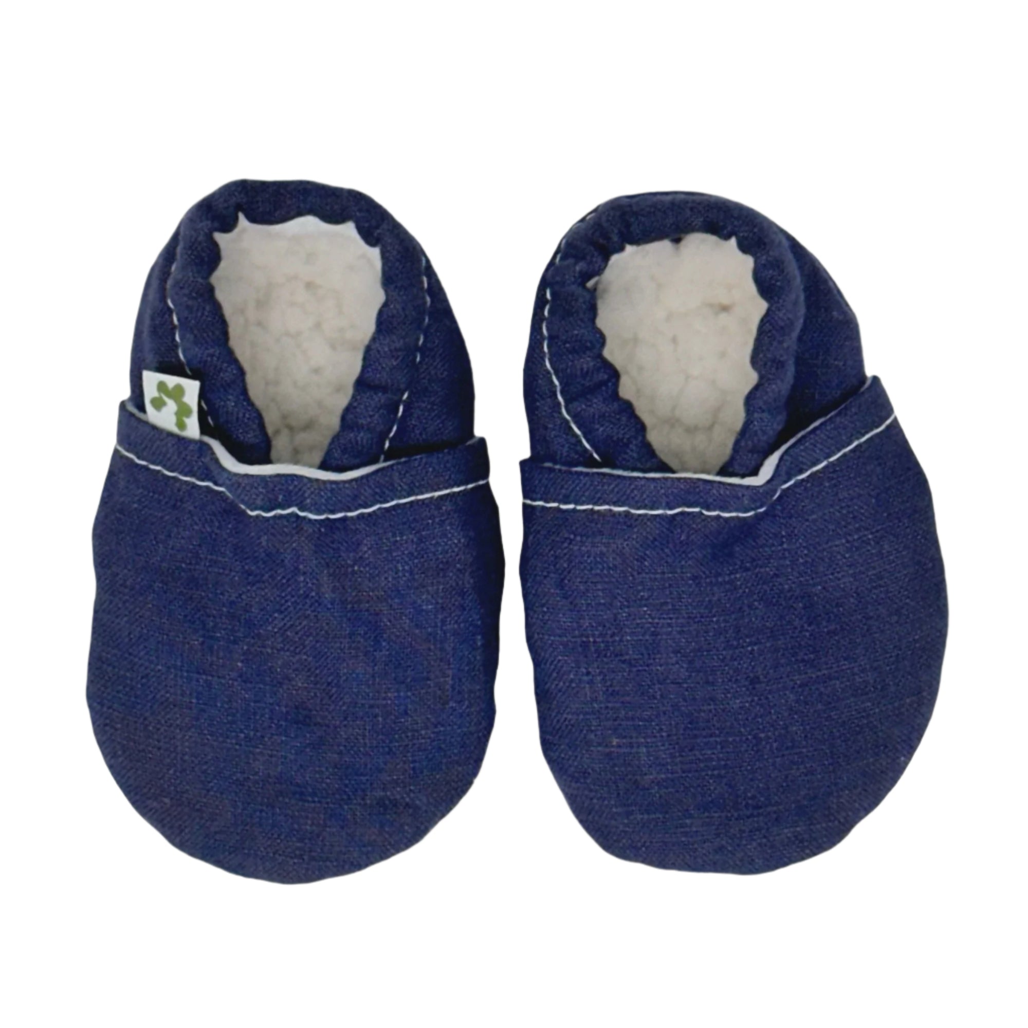Baby Booties - Linen Ocean