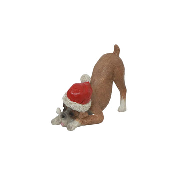 Boxer with Santa Hat