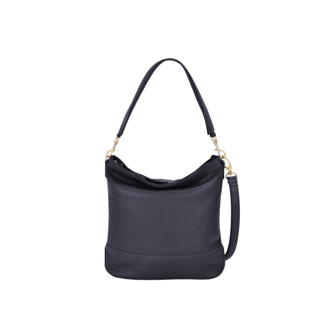 Leather Shoulder Bag - Cecilia | Navy
