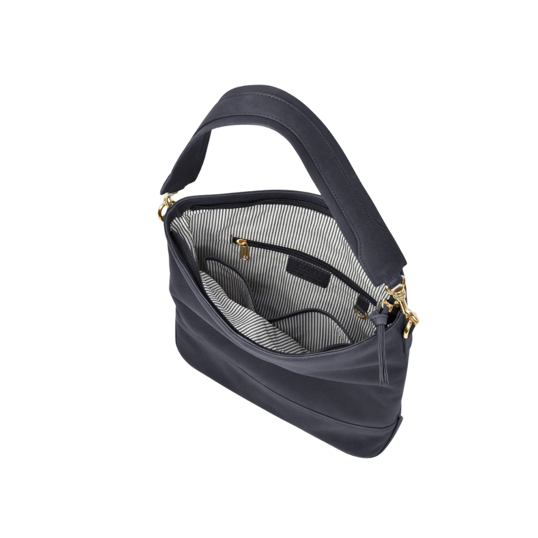 Leather Shoulder Bag - Cecilia | Navy