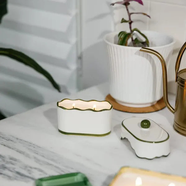 Cherie Ceramic Dish candle - Smoked Pistachio