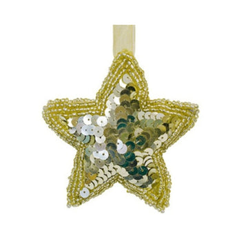 Christmas - Gold Sequinned Hanging Star