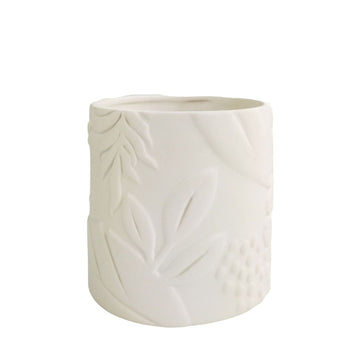 Caprice Foliage Planter - Medium | White