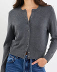 Charcoal Crewneck Cardigan