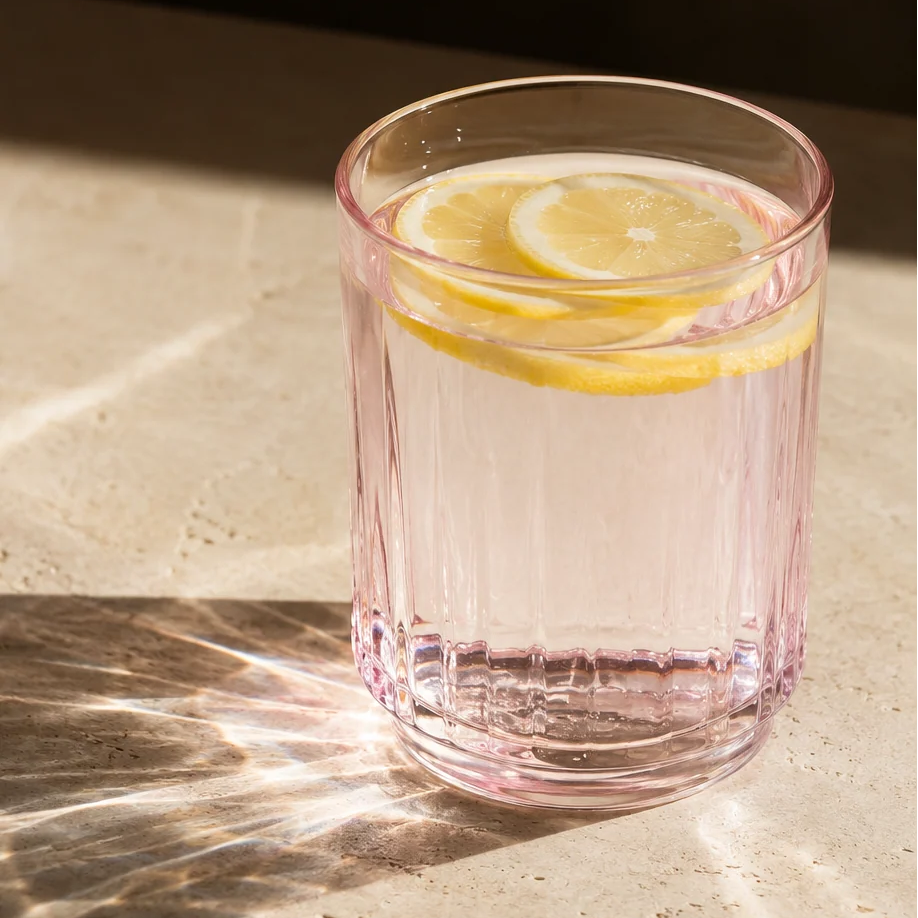 Pink Ribbed Glasses