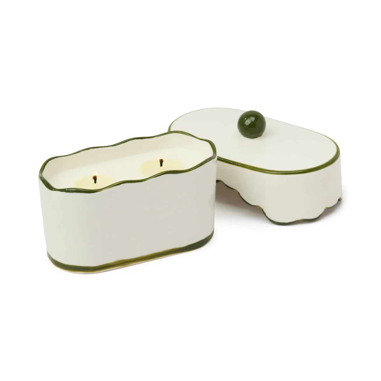 Cherie Ceramic Dish Candle - Smoked Pistachio
