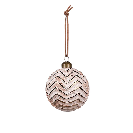 Christmas Glass Bauble Chevron Pattern