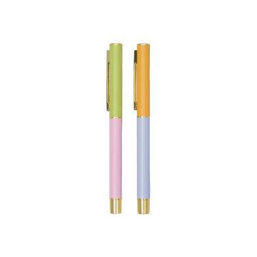 Colour Block Ballpoint Pen Set - Lilac + Cornflower