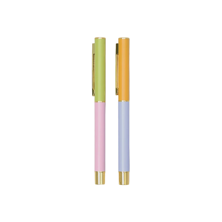 Colour Block Ballpoint Pen Set - Lilac + Cornflower