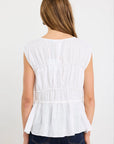 Context Ivory Linen Relaxed Sleeveless Top