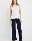 Context Ivory Linen Relaxed Sleeveless Top