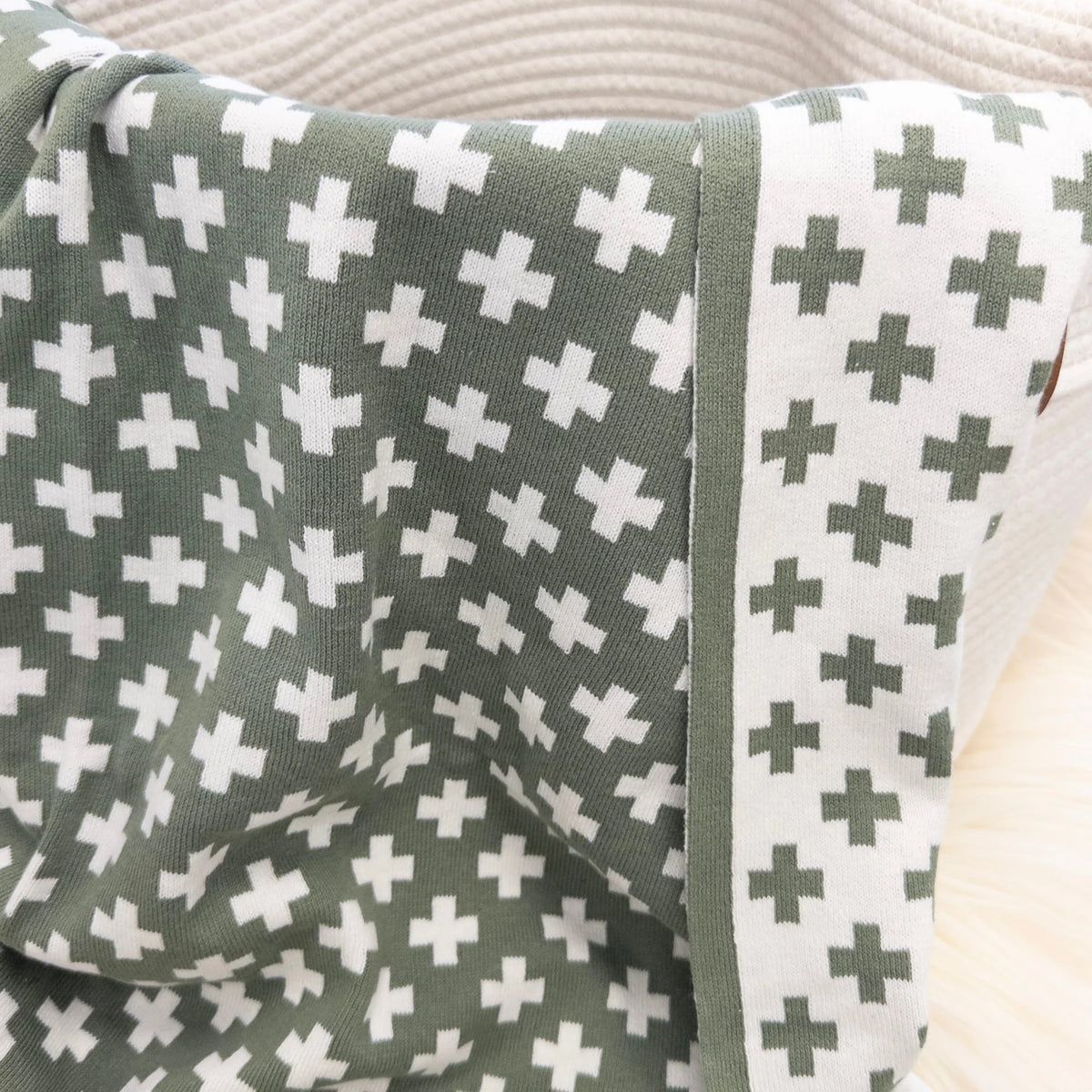 Cot and Buggy Blanket - Sage+