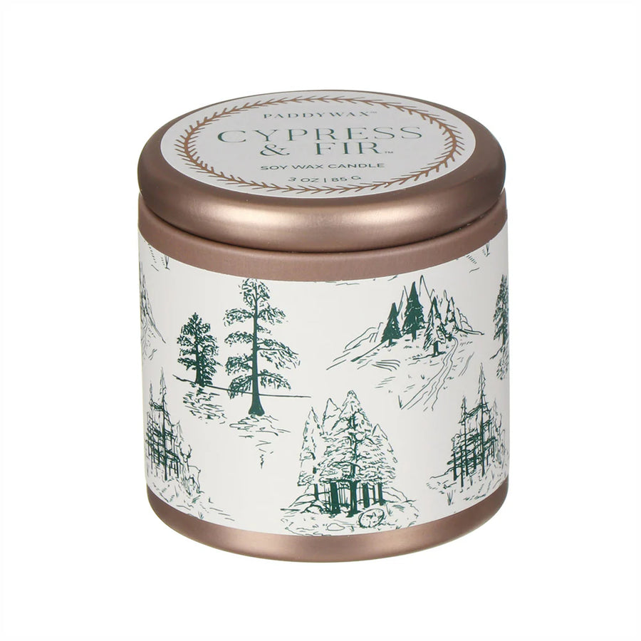 Christmas paddy wax cypress candles