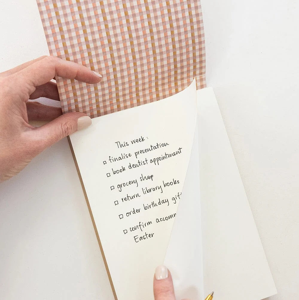 Notepad Jotter - Primrose Gingham