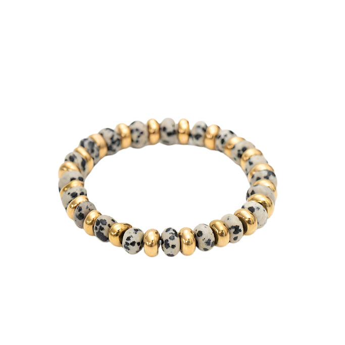 Dalmatian & Gold Stretch Bracelet