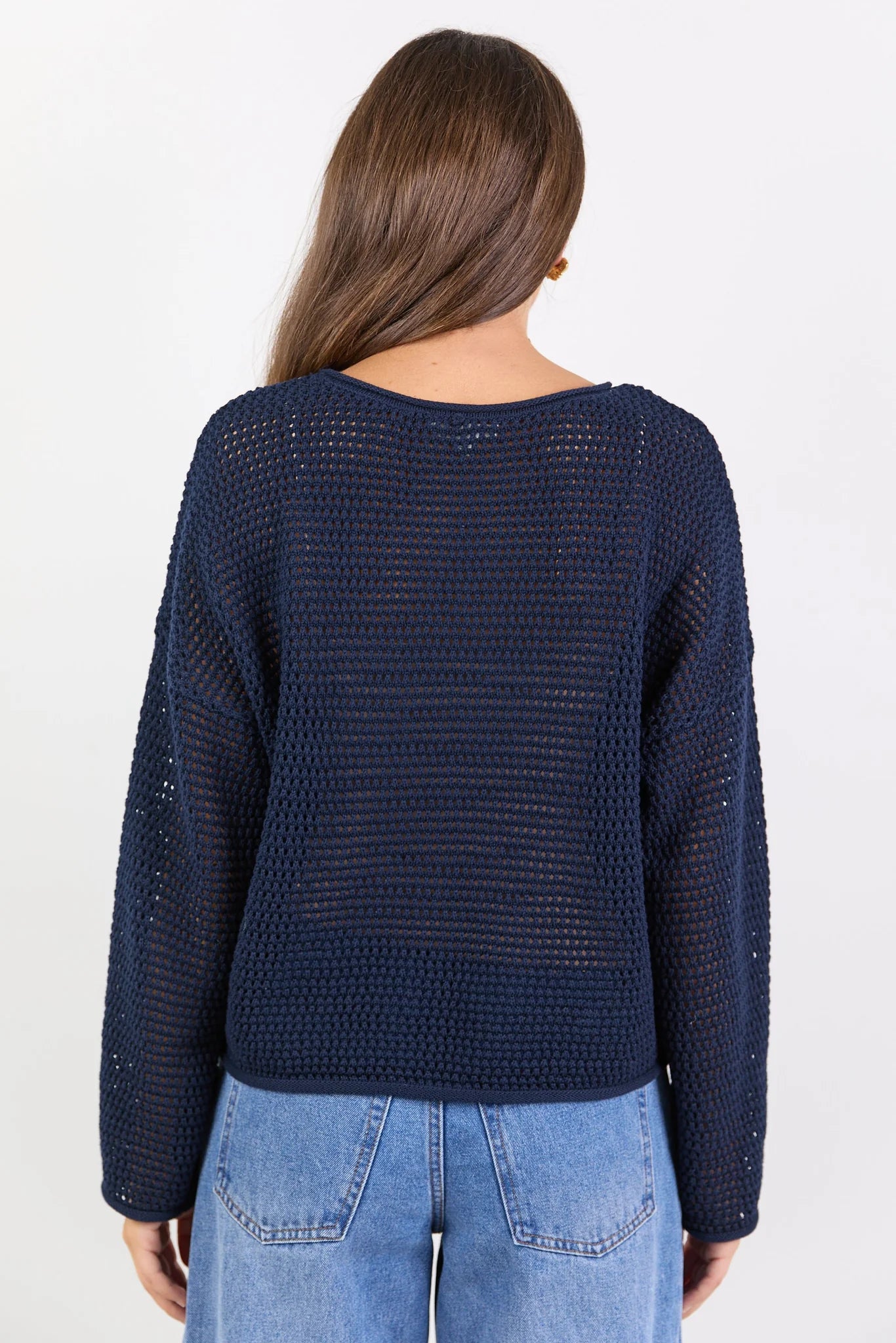 Dawn Ink Crochet Knit Jumper
